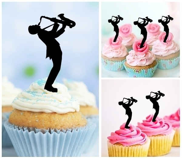 Laser Cut Musician Saxophone cupcake topper