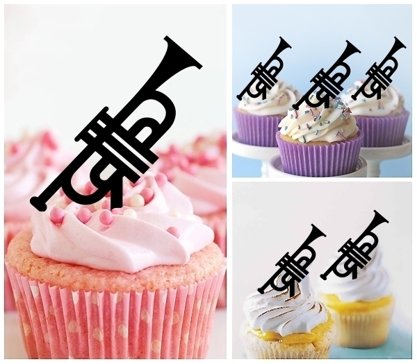 Laser Cut Trumpet Music Instrument cupcake topper