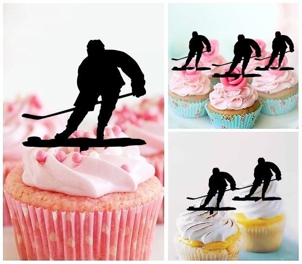 Laser Cut Ice Hockey Player cupcake topper