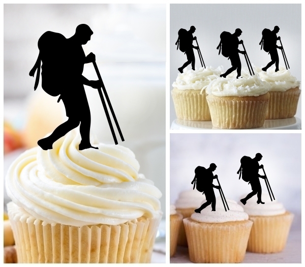 Laser Cut Hiking Adventure cupcake topper