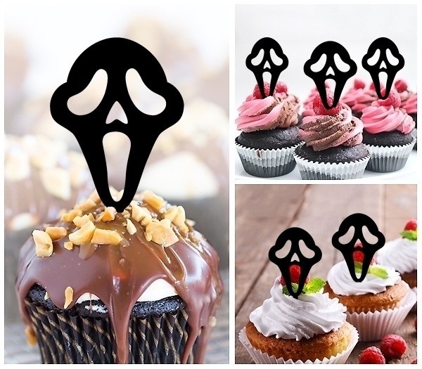 Laser Cut Scream Mask cupcake topper