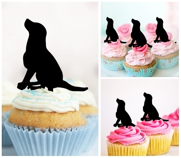 Laser Cut Sitting Dog cupcake topper