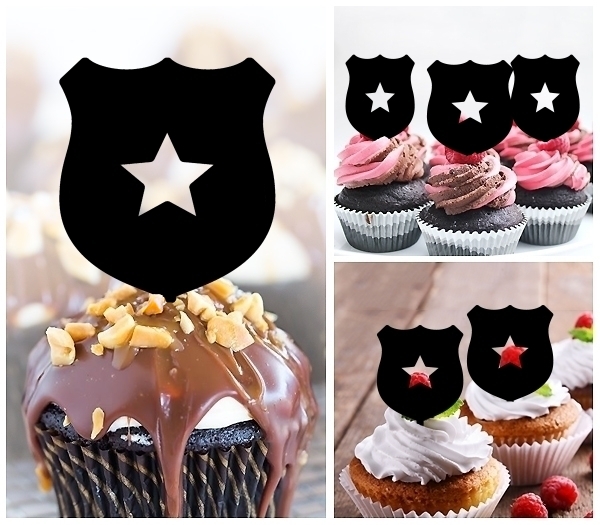 Laser Cut Police Badge cupcake topper