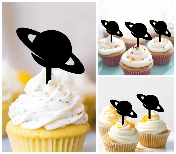 Laser Cut Saturn Planet cupcake topper