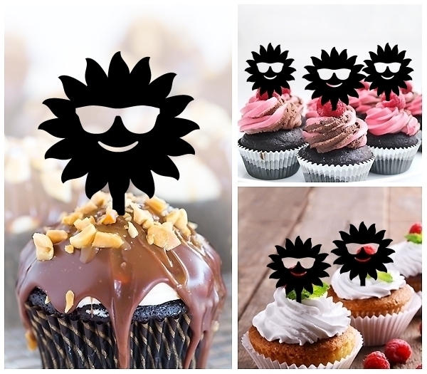 Laser Cut Smiling Sun cupcake topper