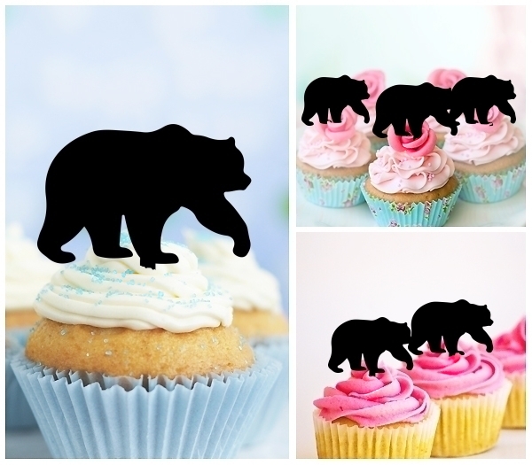 Laser Cut Grizzly Bear cupcake topper