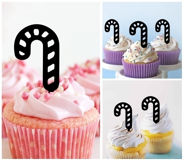 Laser Cut Cane Candy cupcake topper