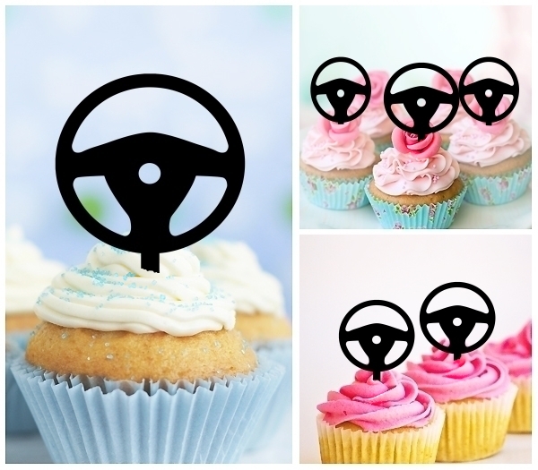 Laser Cut Car Steering Wheel cupcake topper