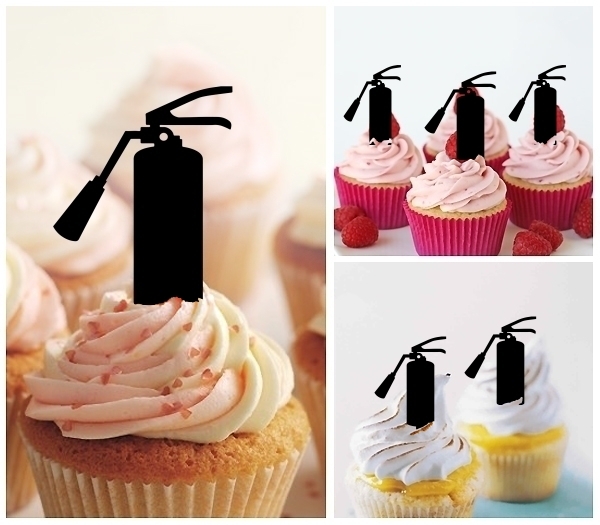 Laser Cut Fire Extinguisher Equipment cupcake topper