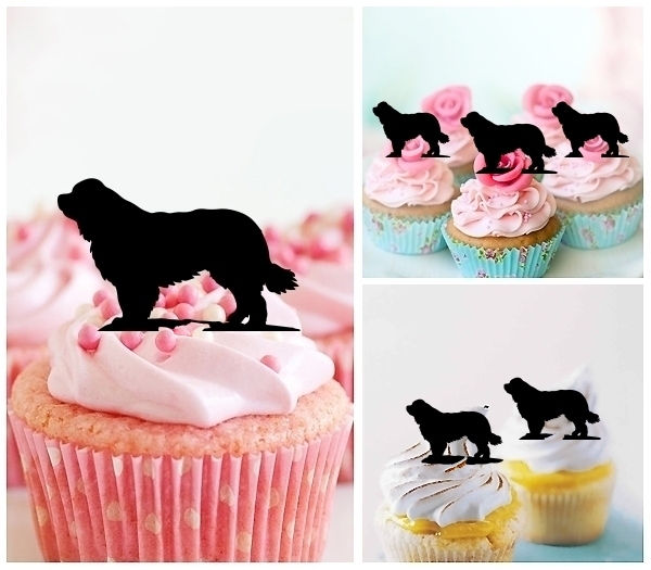 Laser Cut Newfoundland Dog cupcake topper