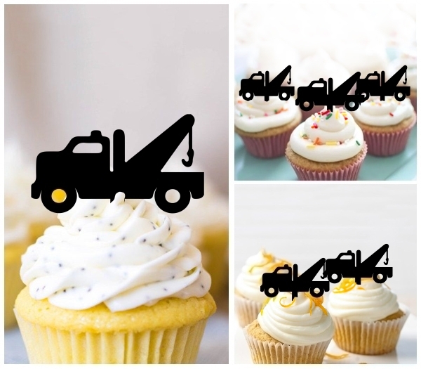 Laser Cut Tow Truck cupcake topper