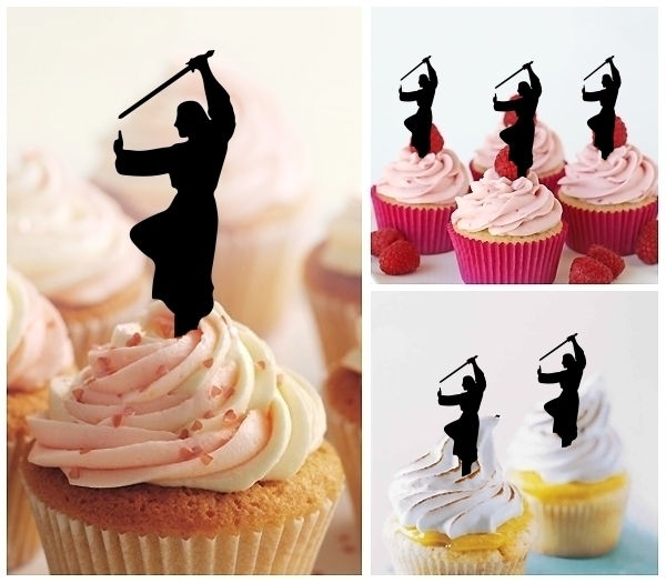 Laser Cut Kung Fu Martial Art cupcake topper