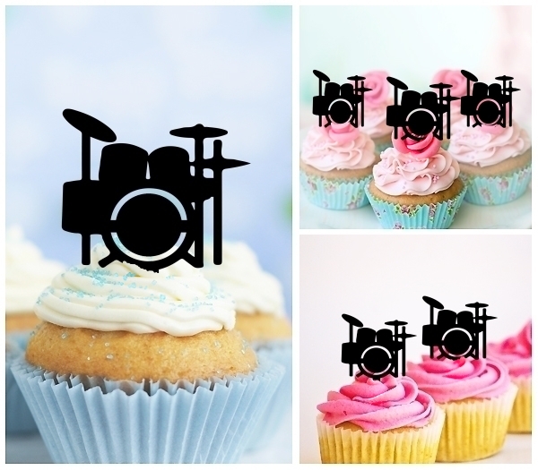 Laser Cut Drum Set cupcake topper