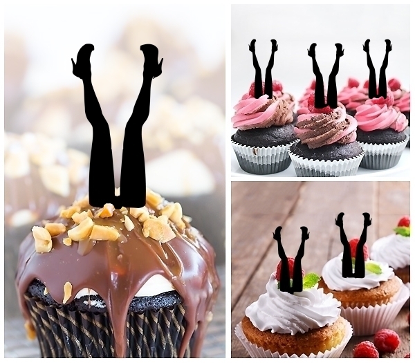 Laser Cut Sexy Legs High Heels cupcake topper