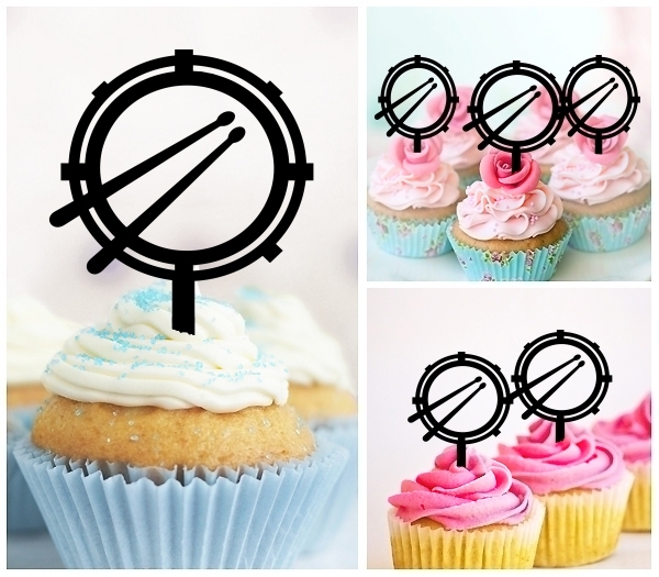 Laser Cut Drum Drumsticks cupcake topper