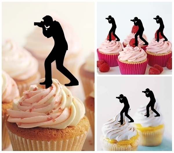 Laser Cut Photographer cupcake topper