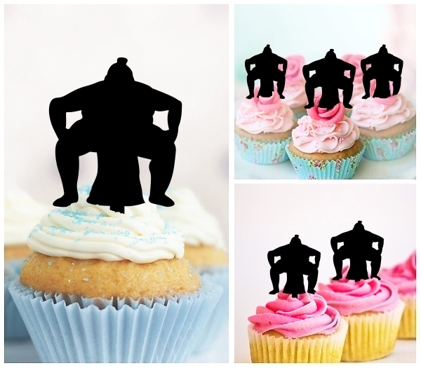 Laser Cut Sumo Wrestling Heavyweight Japan cupcake topper
