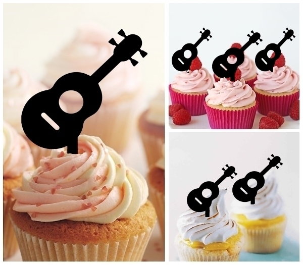 Laser Cut Ukulele Classic Music Guitar cupcake topper