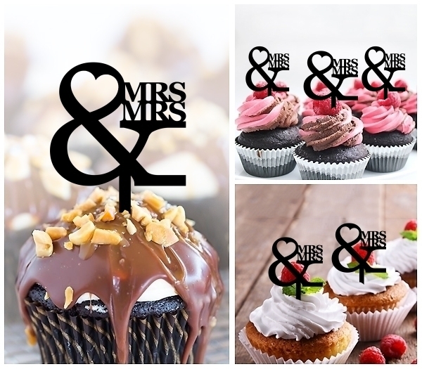 Laser Cut MRS and MRS cupcake topper