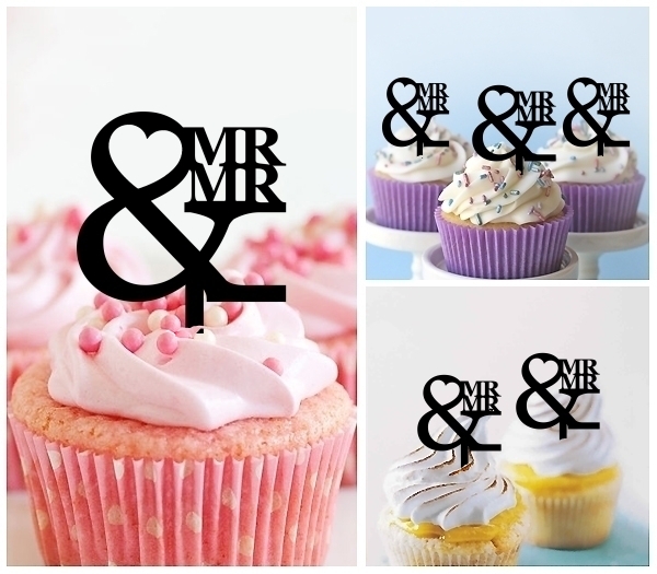 Laser Cut MR and MR cupcake topper