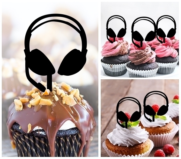 Laser Cut Headset Headphone DJ Remix cupcake topper
