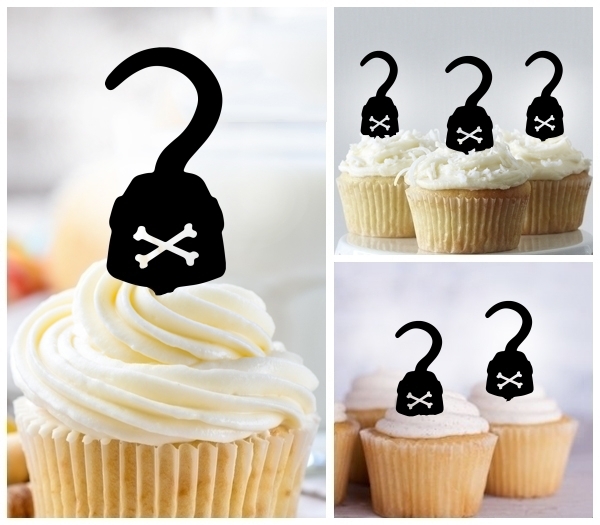 Laser Cut Hook Pirate Captain cupcake topper