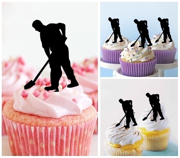 Laser Cut Worker Shovel cupcake topper