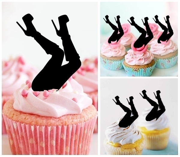 Laser Cut Sexy Legs Boots Up High Heel cupcake topper