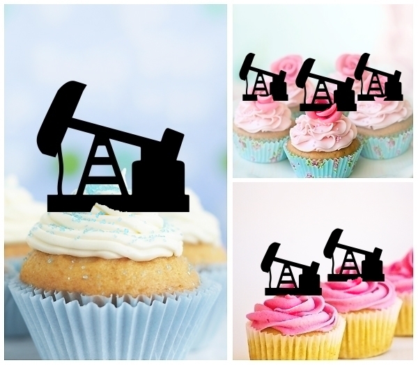 Laser Cut Oil Gas Mine cupcake topper