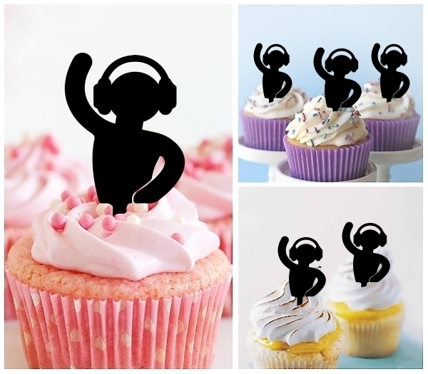 Laser Cut Disc Jockey DJ Remix cupcake topper