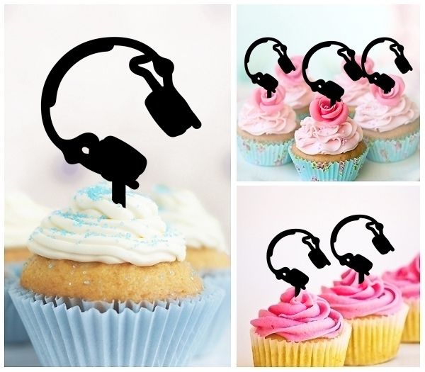 Laser Cut Headphone DJ Remix cupcake topper