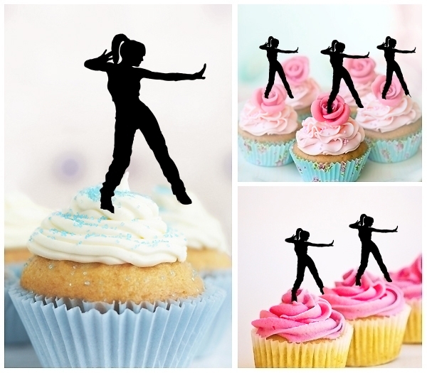 Laser Cut Street Dance Hip Hop Female cupcake topper
