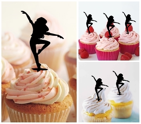 Laser Cut Hip Hop Girl Dance cupcake topper