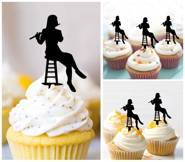 Acrylic Toppers Female Flute Player Design