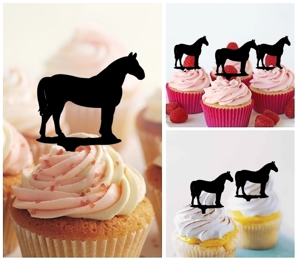 Laser Cut Horse Barn Yard Animal Farm cupcake topper