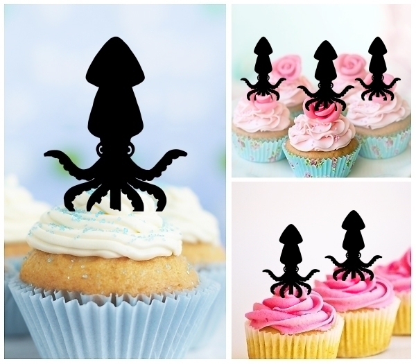 Laser Cut Squid Fish Tentacles cupcake topper