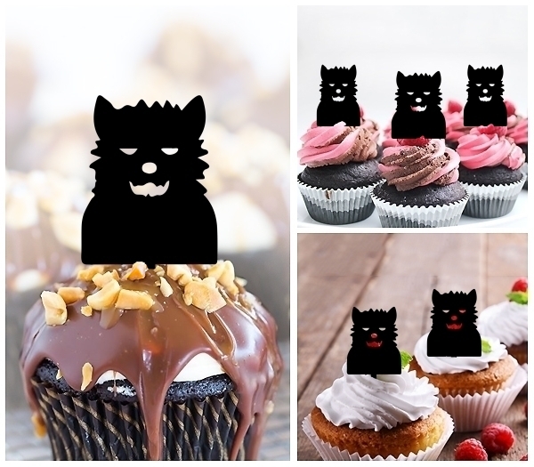 Laser Cut Cute Werewolf Monster cupcake topper