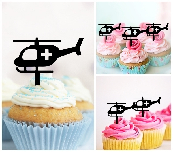 Laser Cut Ambulance Delivery First Aid Flight cupcake topper