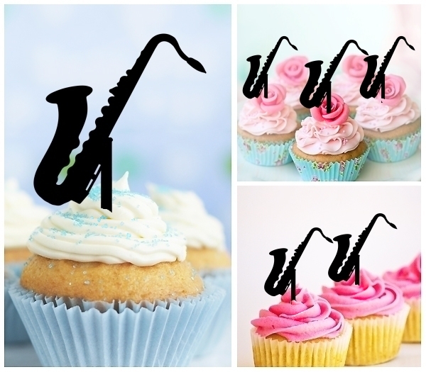 Laser Cut Tenor Alto Saxophone Music Instrument cupcake topper