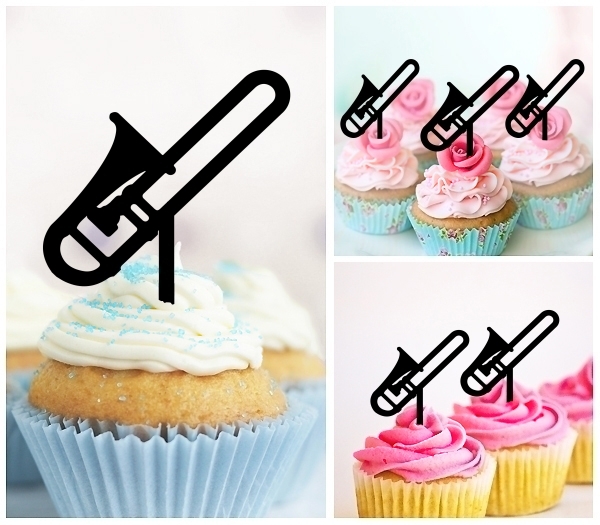 Laser Cut Trombone Music Instrument cupcake topper