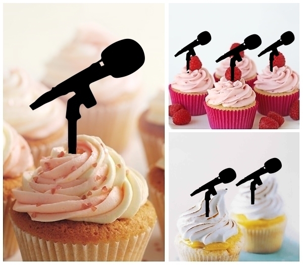 Laser Cut Microphone cupcake topper