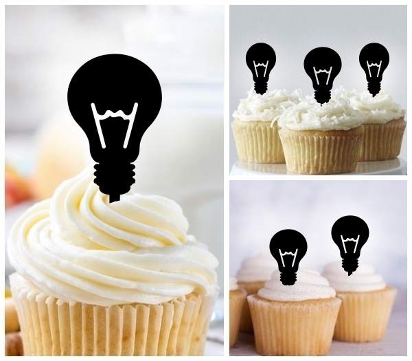 Laser Cut Lightbulb Idea cupcake topper