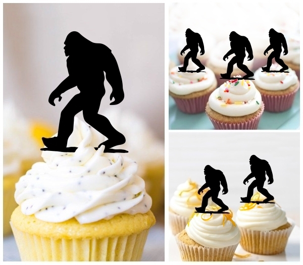 Laser Cut Bigfoot Walking cupcake topper