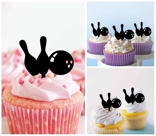 Laser Cut Bowling Bowls cupcake topper