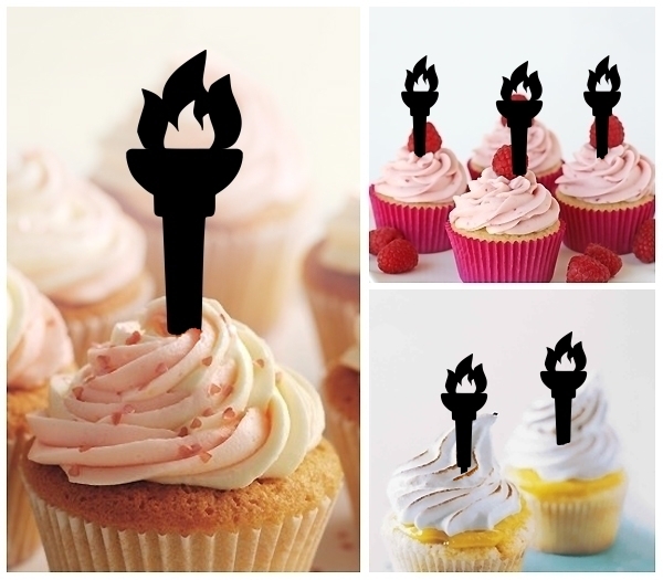 Laser Cut Game Fire Flame cupcake topper