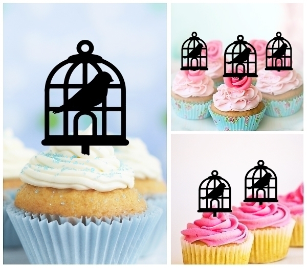 Laser Cut Bird Cage cupcake topper