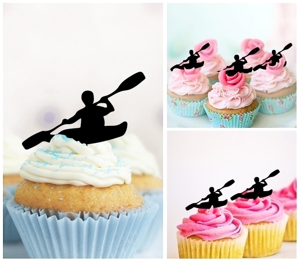 Laser Cut Sea Kayak Canoe cupcake topper