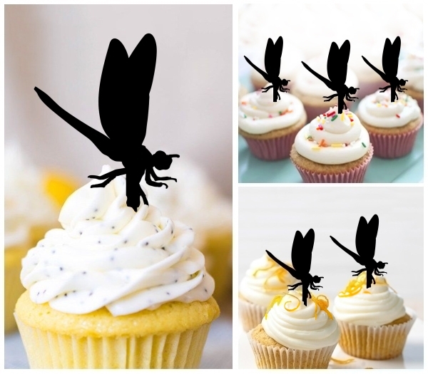 Laser Cut Dragon Fly Insect cupcake topper