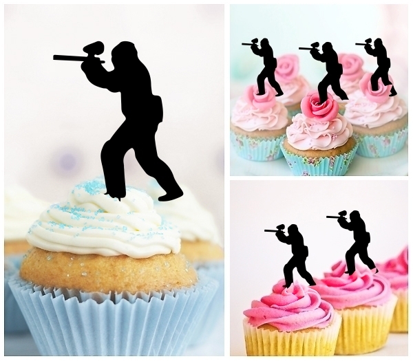 Laser Cut Paintball Solider cupcake topper