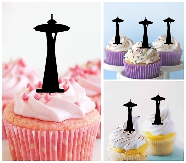 Laser Cut Seattle Space Needle cupcake topper
